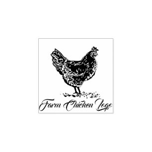 Carimbo De Borracha Logotipo de frango fazenda