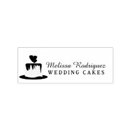 Carimbo De Borracha Logotipo de Rótulo de Bolo de Casamento de Um Níve