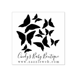 Carimbo De Borracha Logotipo de Roupas da Boutique de Bebês Borboletas