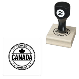 Carimbo De Borracha Logotipo de Texto Canadá Tinta Preta Jet Limpo Per