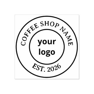 Carimbo De Borracha Logotipo de xícara de loja de café especializado m