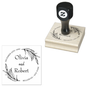 Carimbo De Borracha Logotipo do monograma do monograma do Boho floral 