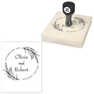 Carimbo De Borracha Logotipo do monograma do monograma do Boho floral 