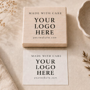 Carimbo De Borracha Logotipo do Site da Empresa Made with Care