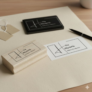 Carimbo De Borracha Logotipo inicial de moda mínima para empresa de ti