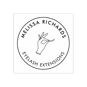 Carimbo De Borracha Logotipo minimalista do círculo da mão e dos