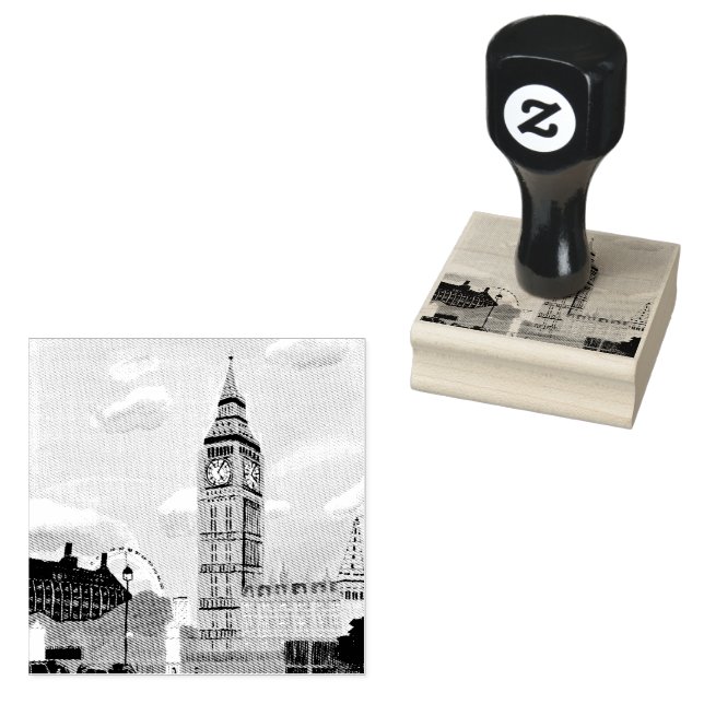 Carimbo De Borracha London Big Ben Wood Art Stamp  (Carimbado)