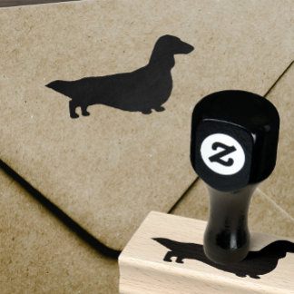 Carimbo De Borracha Longhaired Dachshund Silhouette | Cachorro-esmalte