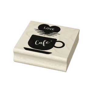 Carimbo De Borracha Love Cafe"