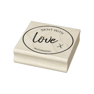 Carimbo De Borracha Love Personal Message Modern Rubber Stamp