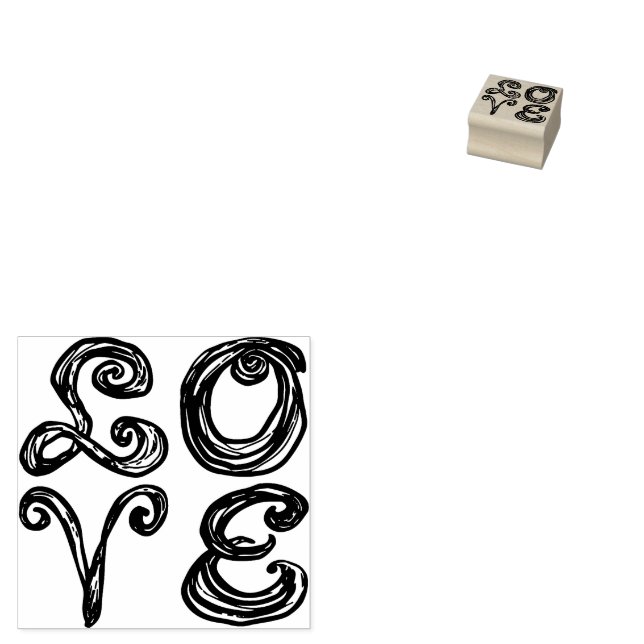 Carimbo De Borracha LOVE Word Art Fabric Font Red Letters  (Carimbado)