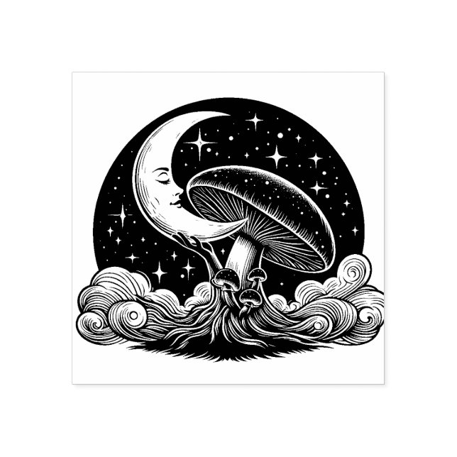 Carimbo De Borracha Lua e estrelas Caramelo de borracha (Impressão)