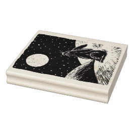 Carimbo De Borracha Lua lebre na neve