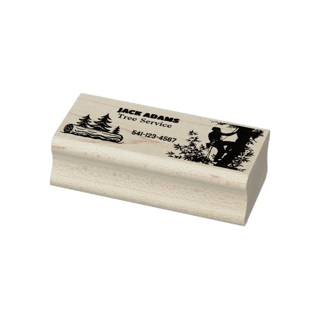 Carimbo De Borracha Lumberjack Tree Service Business Card (Carimbo)