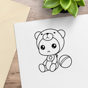 Carimbo De Borracha Macacão para Menino Menina Urso Color Me 2