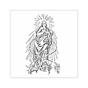 Carimbo De Borracha Mãe imaculada do cristo com rosário