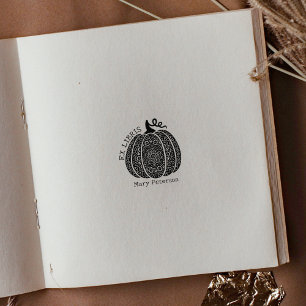 Carimbo De Borracha Mandala de Abóbora Moderna Ex Libris Personalizado