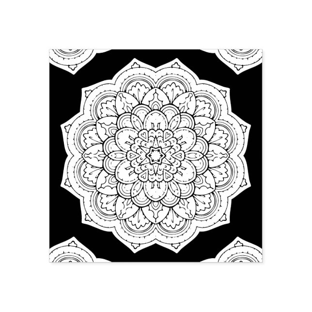 Carimbo De Borracha Mandala design (Impressão)