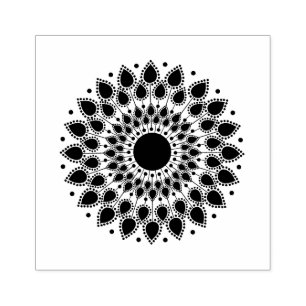 Carimbo De Borracha Mandala Lotus Flower