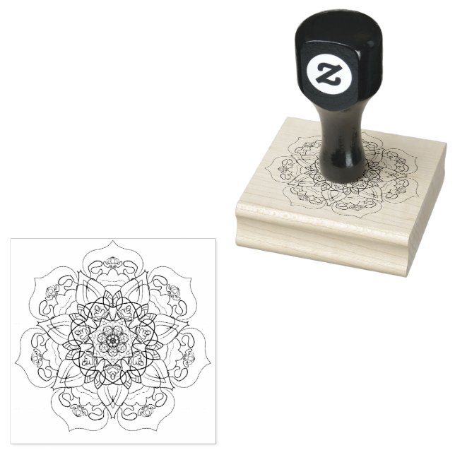 Carimbo De Borracha Mandala - Padrão Zen Decorativo (Carimbado)