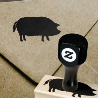 Carimbo De Borracha Mangalitsa Pig Silhouette