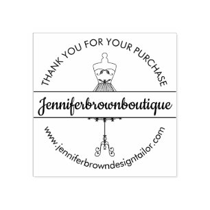 Carimbo De Borracha Mannequin Boutique Seamstress Tailor Obrigado
