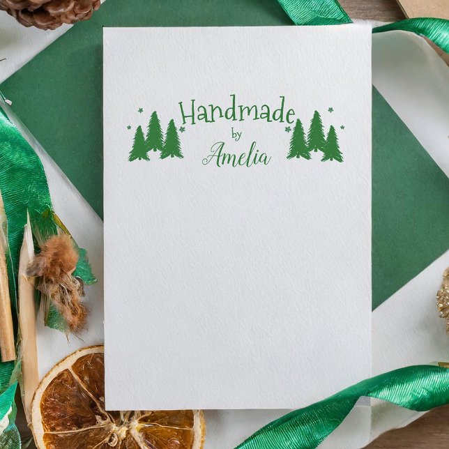 Carimbo De Borracha Manuscrito Personalizado por Árvore de Natal (Criador carregado)