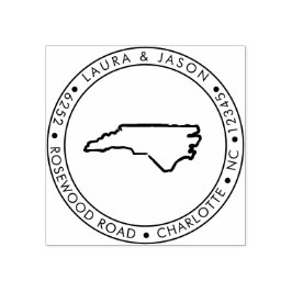 Carimbo De Borracha Mapa do Estado da Carolina do Norte para devolução