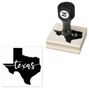 Carimbo De Borracha Mapa do Texas - Mapa do Estado da Tipografia do Te