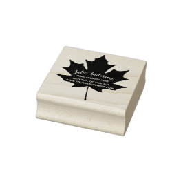 Carimbo De Borracha Maple Leaf Canadian Return Address Wood Art Rubber