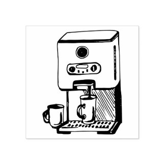 Carimbo De Borracha Máquina de café