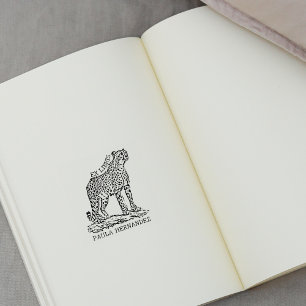 Carimbo De Borracha Marcador Afafricano Cheetah Ex Libris