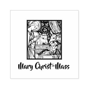 Carimbo De Borracha Mary Cristo-Massachusetts Natividade Arte Tradicio