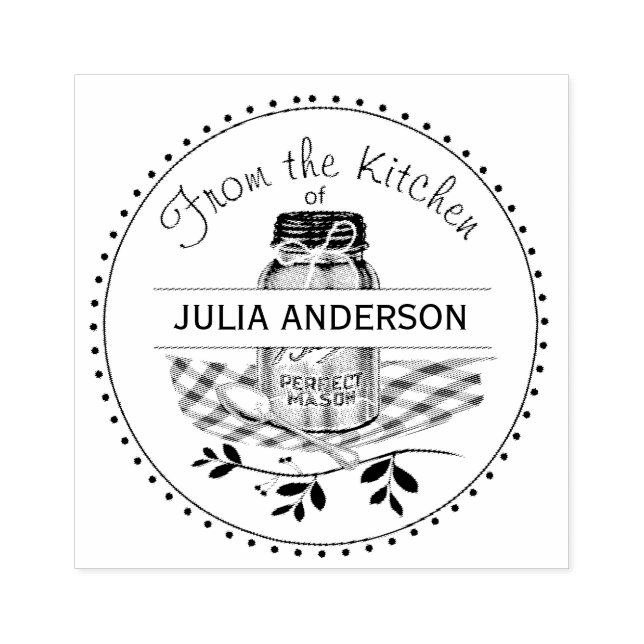 Carimbo De Borracha Mason Jar Da Cozinha (Impressão)