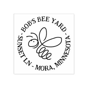 Carimbo De Borracha Mel Bee Doodle Texto Manuscrito Manualmente Apiári