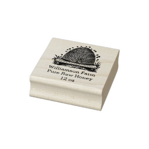 Carimbo De Borracha Mel Jar Label Honey Bee Vintage Bee Hive