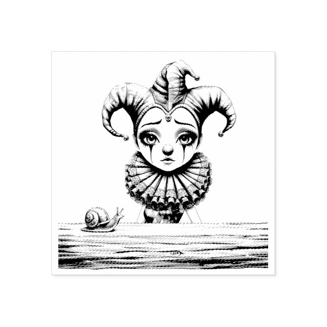 Carimbo De Borracha Melancholic Harlequin  (Impressão)