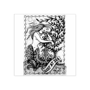 CARIMBO DE BORRACHA MELANCHOLY MERMAID FANTASY RUBBLE STAMP