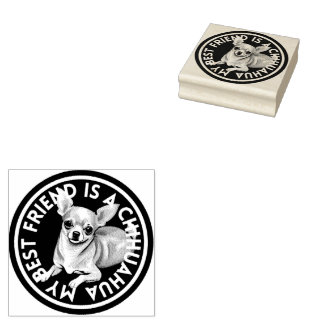 Carimbo De Borracha Melhor amigo Chihuahua