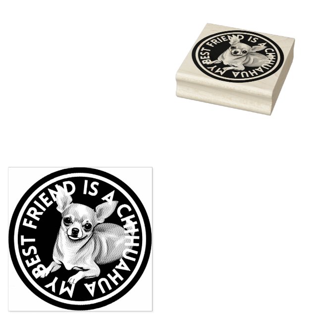 Carimbo De Borracha Melhor amigo Chihuahua (Carimbado)