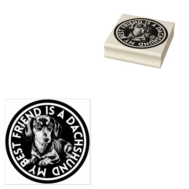 Carimbo De Borracha Melhor Amigo Dachshund (Carimbado)