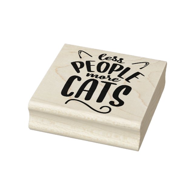 Carimbo De Borracha Menos Pessoas Mais Gatos (Carimbo)