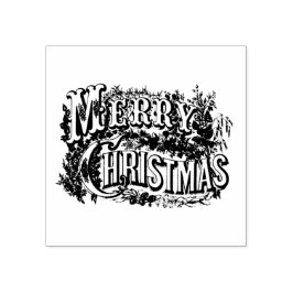 CARIMBO DE BORRACHA MERRY CHRISTMAS WOOD ART STAMP
