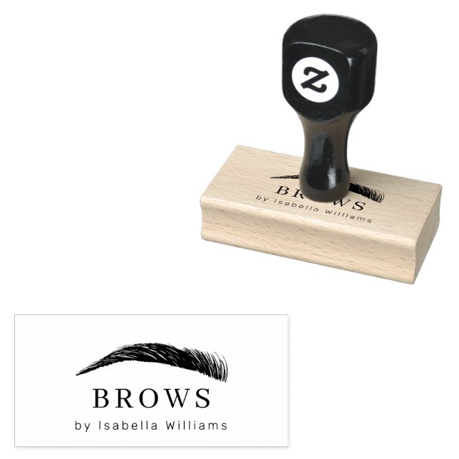 Carimbo De Borracha Minimal Brow Artist Logo (Carimbado)