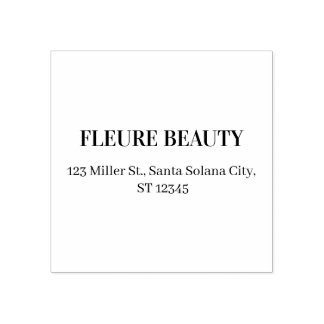 Carimbo De Borracha Minimal Business Address Stamp with Company Name