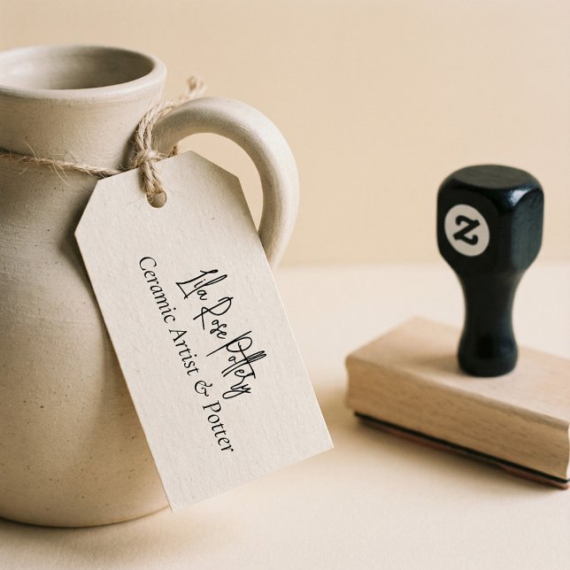 Carimbo De Borracha Minimal Business Name Script Handwritten Logo (Minimal Business Name Script Handwritten Logo Rubber Stamp)