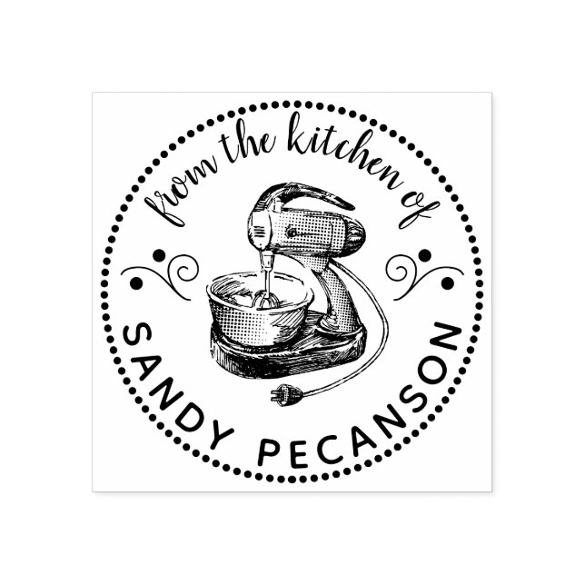 Carimbo De Borracha Misturador de vindimas personalizado da cozinha de (Impressão)