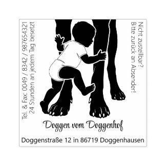 Carimbo De Borracha Mittel großer Doggen Stempel viel Text