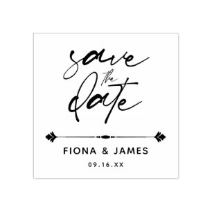 Carimbo De Borracha Modelo Simples de Save The Date em Script Moderno