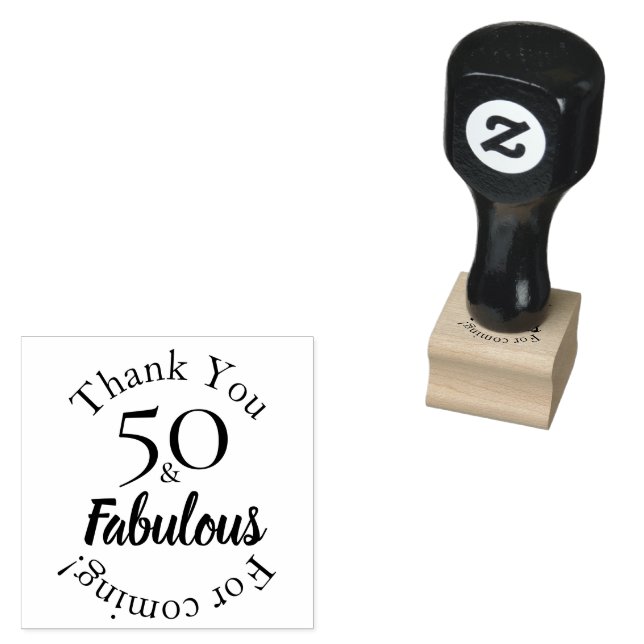 Carimbo De Borracha Modern 50 & Fabulous Favour Message Design (Carimbado)